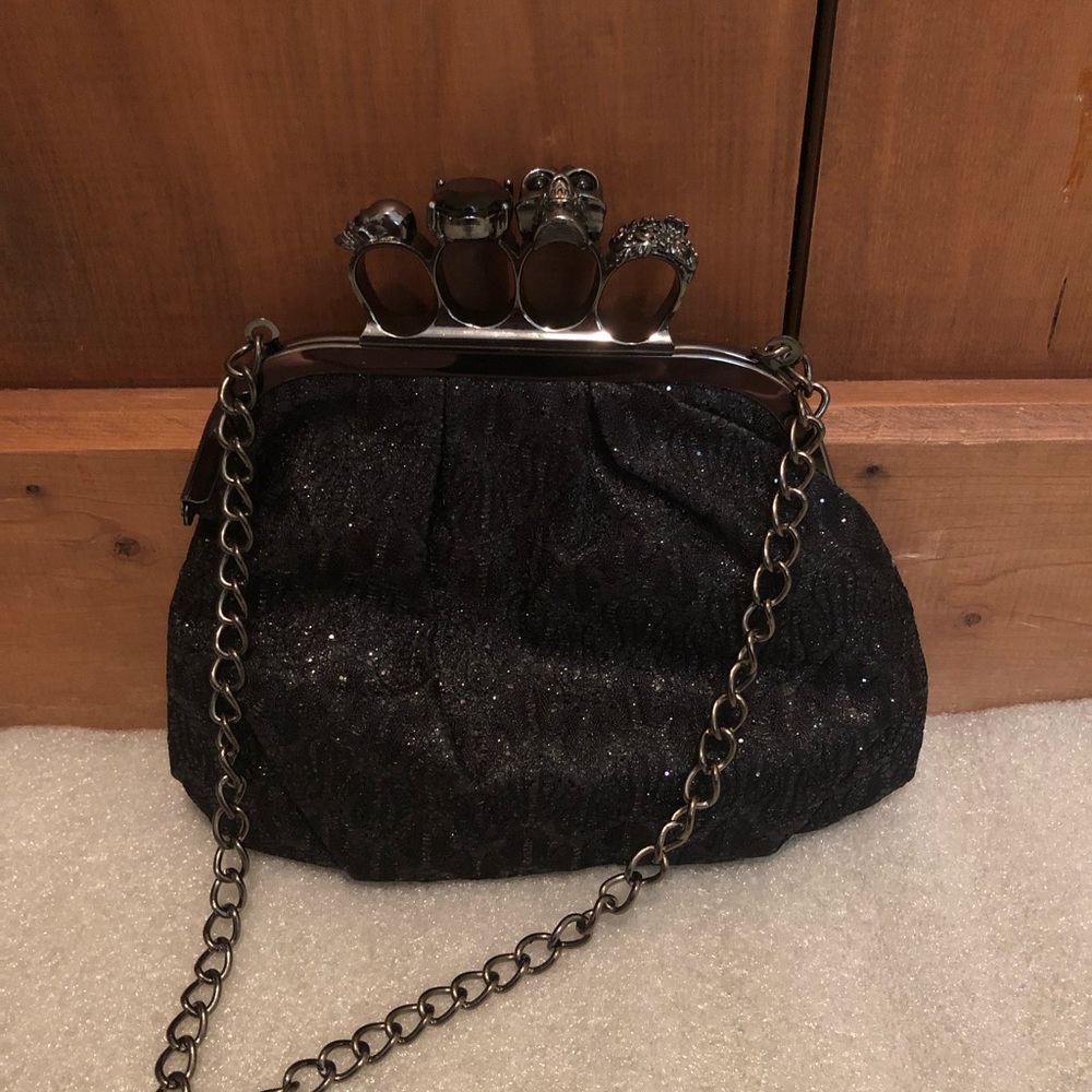 Evening bag with brass knuckle handle